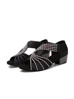 Rhinestone Ballroom Dance Shoes Latin Salsa Wedding Indoor Crystal Heels